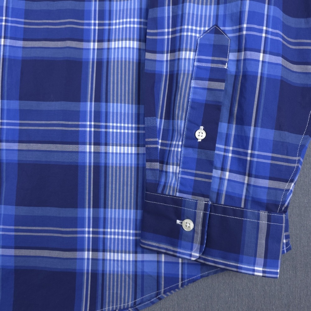 Ralph Lauren Classic Fit Shirt Mens 2XL Blue Plaid Cotton Stretch Long Sleeve - Picture 5 of 10